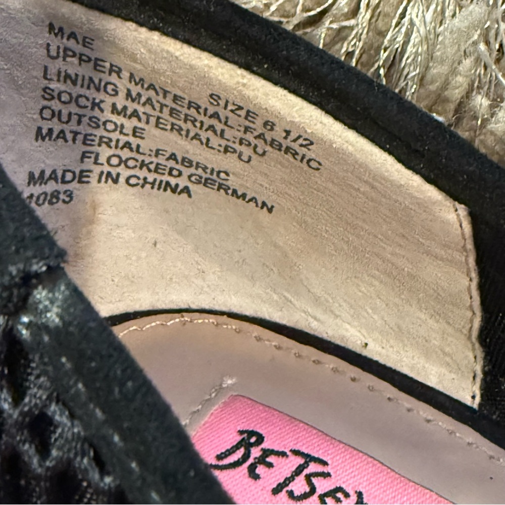 Betsey Johnson Black Mesh Heels with Fluffy Accent - Picture 9 of 10